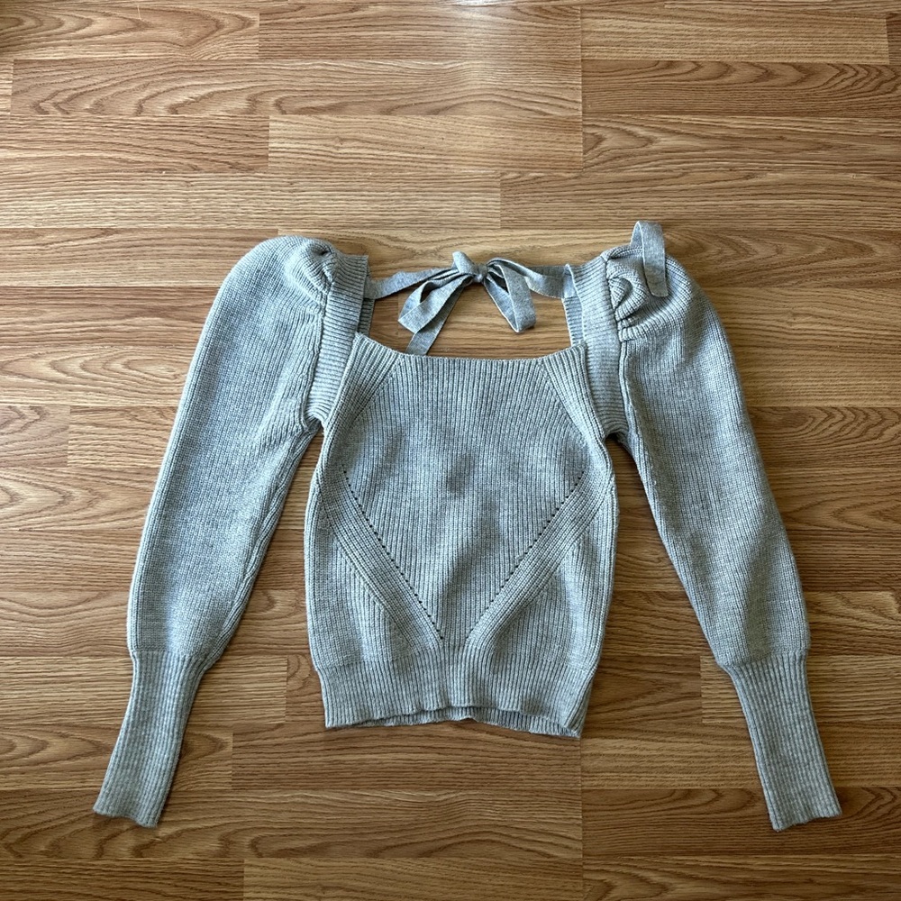 Wayf Off-the-Shoulder Gray Sweater